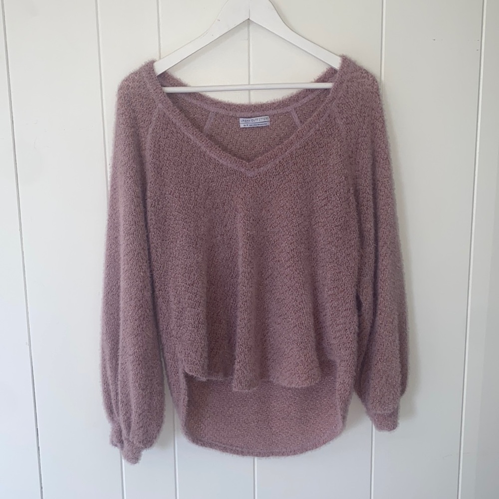 Urban outfitters pink fuzzy sweater